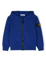 Stone Island Junior Compass-badge zip-up hoodie - Bleu