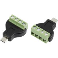 TRU COMPONENTS MN-USB4M USB-connector met schroefaansluiting Stekker, recht Micro-USB-stekker type B Inhoud: 1 stuk(s)