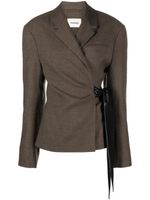 Nanushka blazer portefeuille Candace en laine - Marron - thumbnail