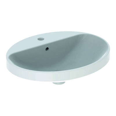 Geberit VariForm opbouwwastafel ovaal 55 cm 1 kraangat met overloop KeraTect, wit