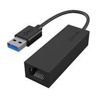 ICY BOX USB-LAN-adapter, USB 3.0 naar Gigabit Ethernet netwerkadapter, 1000 Mbit/s, status-LED, zwart