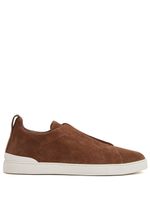 Zegna baskets en daim - Marron