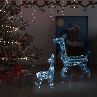 Kerstversiering rendierfamilie 160 LED's koudwit acryl