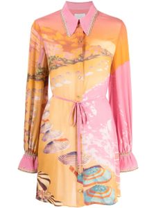 Camilla robe-chemise en soie à imprimé Capri Me - Multicolore