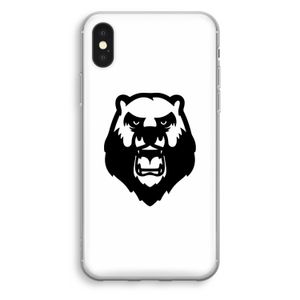 Angry Bear (white): iPhone X Transparant Hoesje