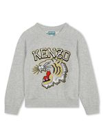 Kenzo Kids sweat en coton à motif tigre Kotora - Gris