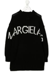 MM6 Maison Margiela Kids robe-pull en laine à logo en intarsia - Noir