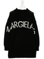 MM6 Maison Margiela Kids robe-pull en laine à logo en intarsia - Noir - thumbnail