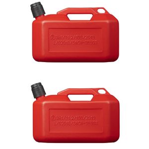 2x Jerrycans/benzinetanks 10 liter rood