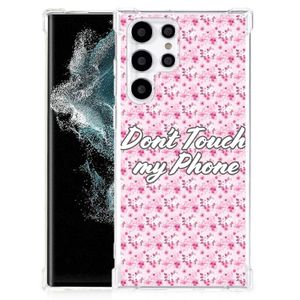 Samsung Galaxy S22 Ultra Anti Shock Case Flowers Pink DTMP