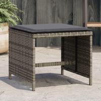 Tuinkrukken 4 st met kussens 40x40x35 cm poly rattan grijs - thumbnail