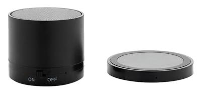 XD Collection speaker/oplader bluetooth 7 cm ABS zwart 3 delig XD Collection speaker/oplader bluetooth 7 cm ABS zwart 3 delig