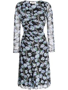 DVF Diane von Furstenberg robe mi-longue Missy à fleurs - Noir