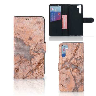 OPPO A91 | Reno3 Bookcase Marmer Oranje OPPO A91 | Reno3 Bookcase Marmer Oranje