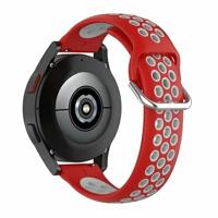 By Qubix - Siliconen sportbandje met gesp - Rood + grijs - Compatible met Xiaomi Mi Watch/Compatible met Xiaomi Watch 2 / Compatible met Xiaomi Watch S1 / S2 / S3 / S4 - Compatible Xiaomi bandje