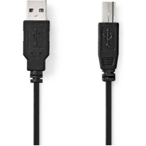 Nedis CCGL60100BK50 USB-kabel 5 m USB 2.0 USB A USB B Zwart