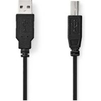 Nedis CCGL60100BK50 USB-kabel 5 m USB 2.0 USB A USB B Zwart - thumbnail