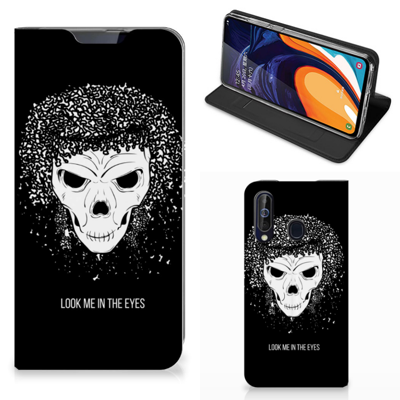 Mobiel BookCase Samsung Galaxy A60 Skull Hair Mobiel BookCase Samsung Galaxy A60 Skull Hair