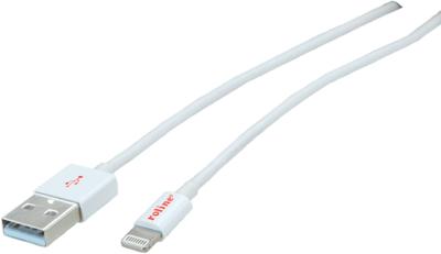 ROLINE Lightning naar USB 2.0 kabel voor iPhone, iPod, iPad, wit, 0,15 m
