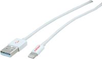 ROLINE Lightning naar USB 2.0 kabel voor iPhone, iPod, iPad, wit, 0,15 m - thumbnail