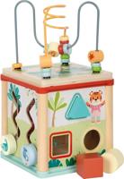 small foot Motor Activity Cube 'Jungle Friends', FSC® 100% gecertificeerd hout, 5 speeloppervlakken, voor kinderen vanaf 1 jaar, 12765