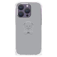 iPhone 15 Pro Stevig Bumper Hoesje Grijs Baby Olifant - thumbnail