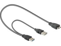 Delock 82909 Kabel USB 3.0 type A male + USB type A male > USB 3.0 type Micro-B male - thumbnail