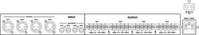 Monacor PA-1450D audio versterker 4.0 kanalen Optreden/podium Zwart