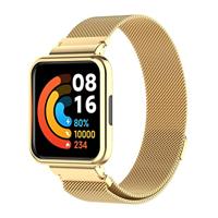 By Qubix - Milanese bandje met case - Goud - Xiaomi Redmi Watch 2 (Lite)