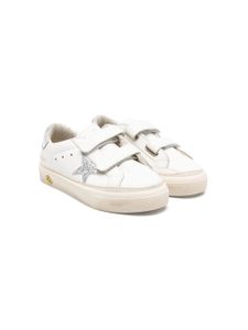 Golden Goose Kids baskets May Star en cuir - Blanc