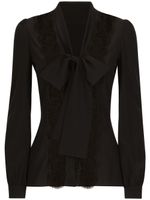 Dolce & Gabbana robe satinée à détail de nœud - Noir