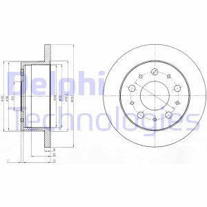 Remschijf DELPHI, Remschijftype: Massief, u.a. für Fiat, Peugeot, Citroën