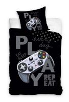 Gamer Dekbedovertrek Eat game sleep repeat 140 x 200 cm - 60 x 70 cm