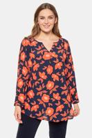 Ulla Popken Tuniek, bloemendessin, lange mouwen - Grote Maten