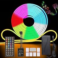 3 ~ 10 m 9.8 ~ 32.8ft dc12v rgb waterdichte led flexibele neon touw strip licht app muziek sync werk met alexa google assistent voor feest decor Lightinthebox - thumbnail