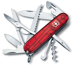 Victorinox Huntsman 1.3713.T Zwitsers zakmes Aantal functies 15 Rood (transparant)