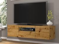 Tv-meubel AUREO 3 deuren 150 cm artisan eik met led - thumbnail