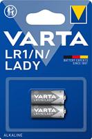 Varta LR1/N/Lady verpakking met 2 stuks in originele blisterverpakking van 1 exemplaar, zilver