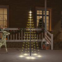 VidaXL Vlaggenmast kerstboom 108 LED&apos;s warmwit 180 cm