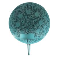 Ronde Metalen Muurdecoratie Mandala (Turquoise) - thumbnail