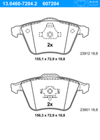 Remblokkenset, schijfrem ATE, u.a. für Volvo, Saab, Opel, Ford, Mazda, Vauxhall