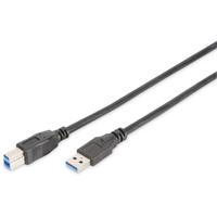 Digitus USB-kabel USB 3.2 Gen1 (USB 3.0 / USB 3.1 Gen1) USB-A stekker, USB-B stekker 1.80 m Zwart Rond, Afgeschermd (drievoudig) DB-300115-018-S