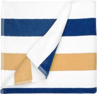 The One Towelling Strandhanddoek 90 x 190 cm Stripe Navy / Gold