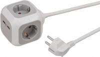 Brennenstuhl ALEA-Power 2xUSB-Charger + stekkerblok 4-voudig stekkerdoos 1,4 meter