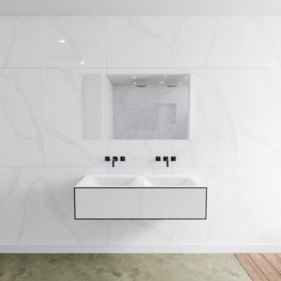 Zaro Lagom volledig naadloos solid surface onderkast 120cm mat zwart met 2 lades Push tot open. Compleet met solid surface wastafel met 0 kraangat(en) Zaro Lagom volledig naadloos solid surface onderkast 120cm mat zwart met 2 lades Push tot open. Compleet met solid surface wastafel met 0 kraangat(en)