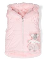 Lapin House gilet matelassé à détail de peluche - Rose