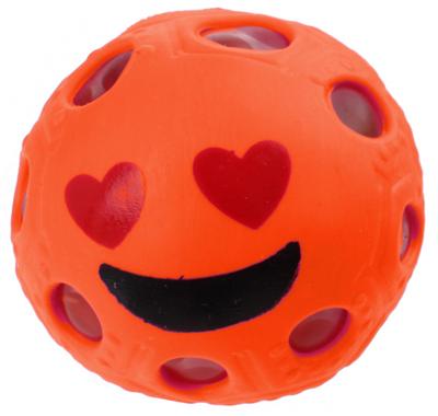 Jonotoys stressbal emoji junior 6 cm rubber oranje