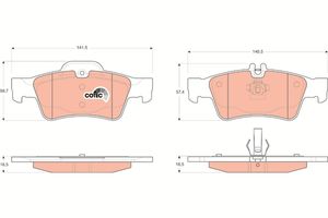 Remblokkenset, schijfrem TRW, u.a. für Porsche, Mercedes-Benz, Toyota, Opel