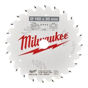 Milwaukee Accessoires Cirkelzaagblad P W 160x20x2,2x24ATB - 4932471290