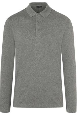 MAERZ Regular Fit Poloshirt lange mouw grijs, Effen